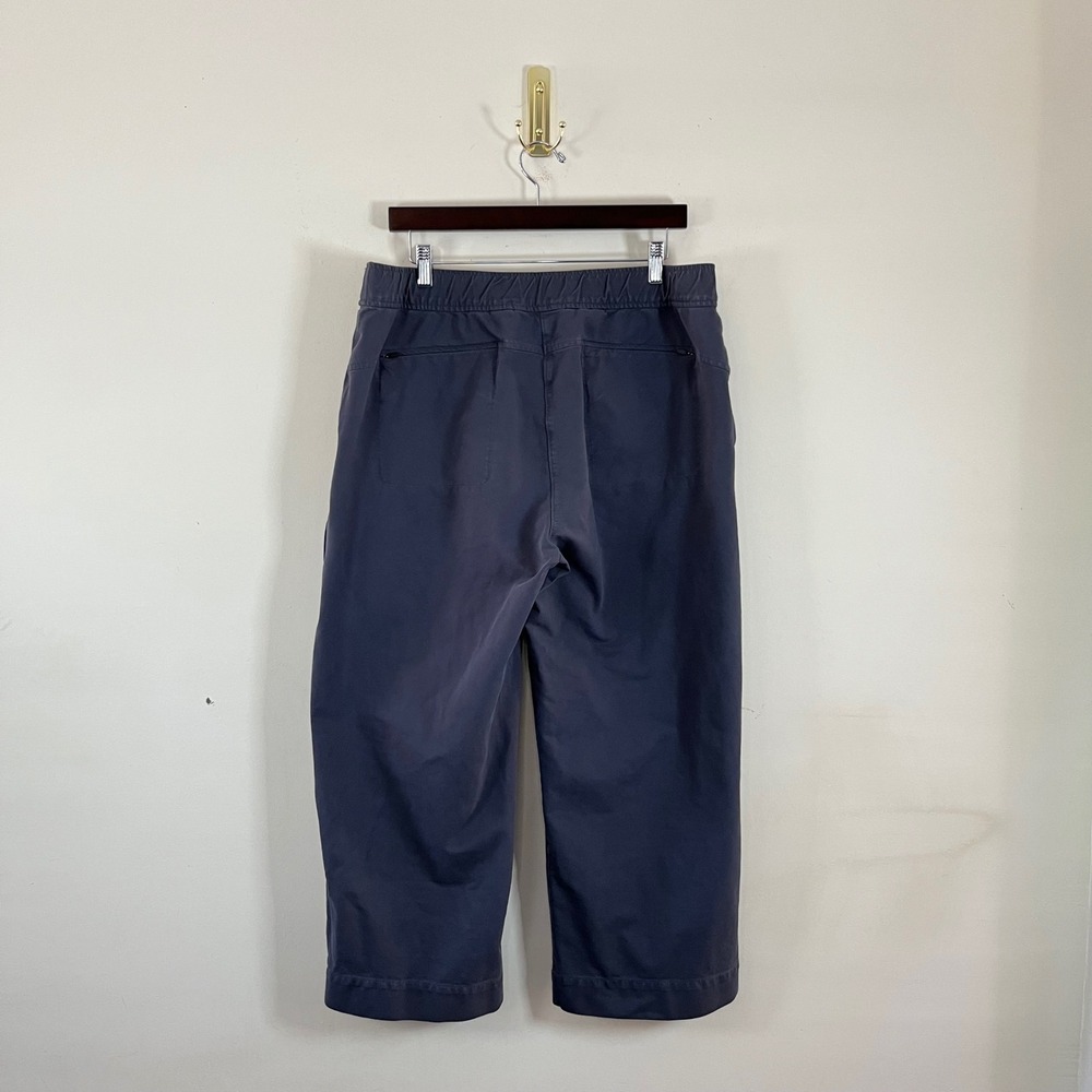 Orvis Wide Leg Cropped Pants Navy Elastic Waist Womens Lg Gorpcore Hiking Cargo - Picture 4 of 7